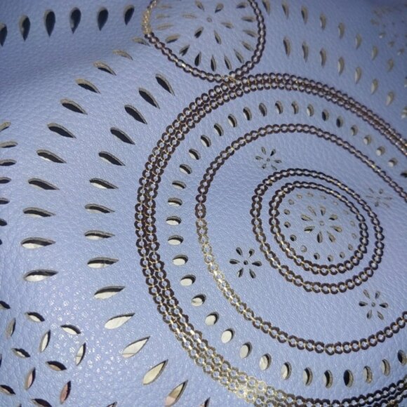 Boutique Periwinkle Laser Cut Sequin Bucket Bag Convertible Crossbody 💜✨ - Picture 3 of 6